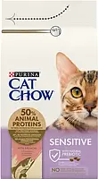 Сухий корм для котів з чутливою шкірою та травленням Purina Cat Chow Sensitive з лососем 1.5 кг, фото 3