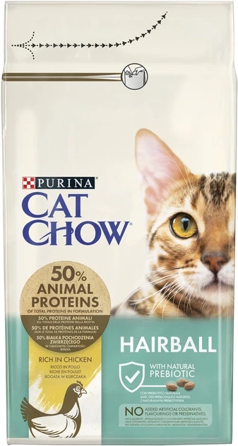 Сухий корм для котів Purina Cat Chow Hairball проти утворення волосяних кульок з куркою 1.5 кг