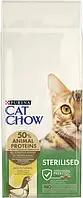 Сухой корм для взрослых стерилизованных кошек Purina Cat Chow Sterilised с курицей 15 кг