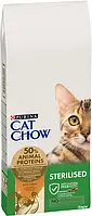 Сухий корм для дорослих стерилізованих котів Purina Cat Chow Sterilised з індичкою 15 кг, фото 6