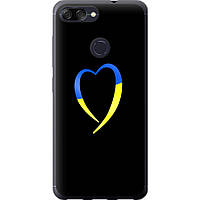 Чехол силиконовый патриотический на телефон Asus ZenFone Max Plus M1 ZB570TL Жёлто-голубое сердце