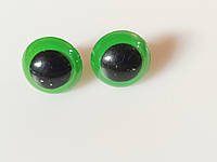 Глазки для игрушек с заглушками, 18 мм. Зелёные. Цена указана за пару