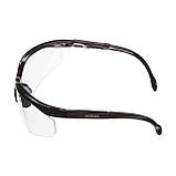 Окуляри захисні прозорі, матеріал лінз полікарбонат, матеріал заушников полікарбонат чорного кольору, захист, фото 4