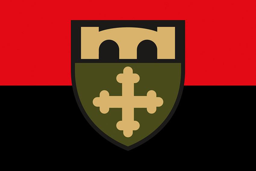 Прапор 91 ОПОЗ ЗСУ червоно-чорний