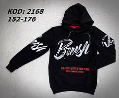 Кофта худі чорна з капюшоном на хлопчиків 164,176 зросту Enkore