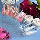 Гель JS 08 (прозоро-блакитний) 50г для нарощування і зміцнення нігтів, фото 3