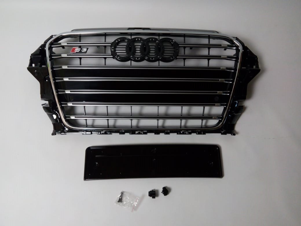 Решітка радіатора S3 Audi A3 2012+ (Black/Chrome), фото 1