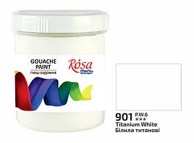 Гуаш художня білила титанові 100 мл Rosa Studio