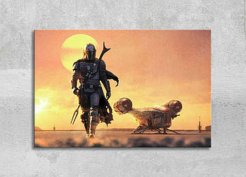 Картина для Фанатів Зіркові війни Мандаларець Фантастичний стиль Космос Star Wars для кіноманів