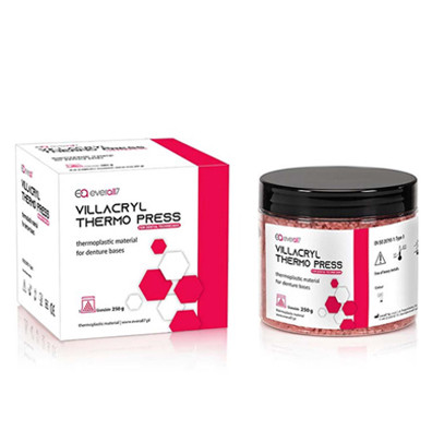 VILLACRYL THERMO PRESS T4 250g, рожевий термопластичний матеріал для виготовлення повних протезів