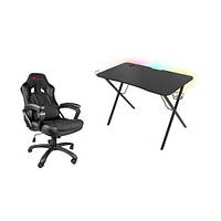 Кресло компьютерное GENESIS Nitro 330 Armchair Black + стол GENESIS Holm 200 RGB Desk