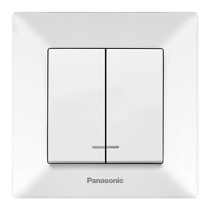 Вимикач двоклавішний з підсвіткою Panasonic Arkedia Slim білий WNTC0010-2WH