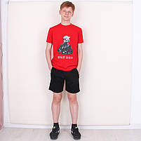 Костюм підлітковий на хлопчика з принтом Аніме літній із шортами вік від 10 до 15 років різні кольори, фото 6
