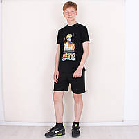 Костюм підлітковий на хлопчика з принтом Аніме літній із шортами вік від 10 до 15 років різні кольори, фото 2