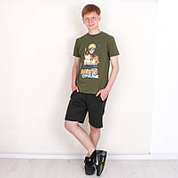Костюм підлітковий на хлопчика з принтом Аніме літній із шортами вік від 10 до 15 років різні кольори, фото 9