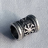 Намистина з коловратом слов`янський оберіг з срібла 925 проба, фото 2