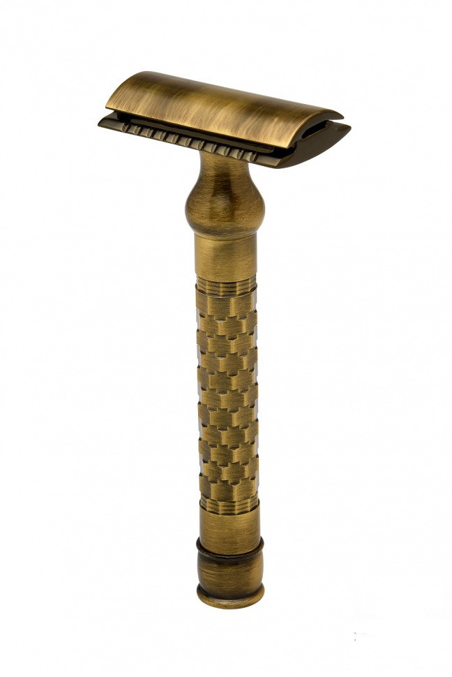 Бритва для гоління Т-подібна Pearl SHD-24 Antique Brass Closed Comb