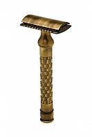 Бритва для гоління Т-подібна Pearl SHD-24 Antique Brass Closed Comb
