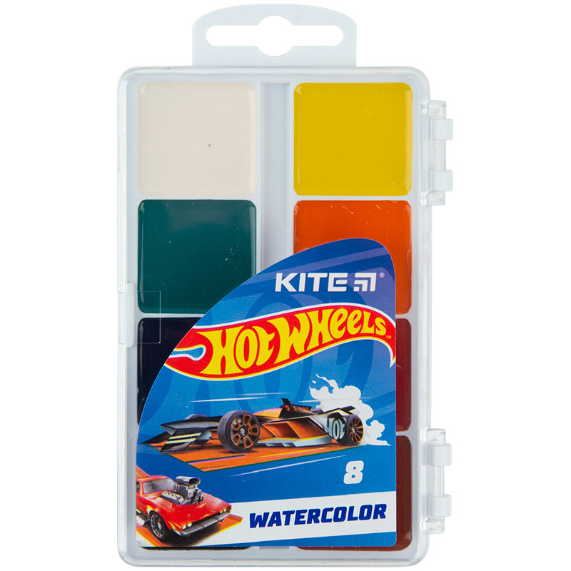 Краски акварельные Kite Hot Wheels HW23-065, 8 цветов - фото 1 - id-p1857060068
