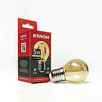 Светодиодная филаментная лампа ETRON Filament G45 5W E27 2700K золото