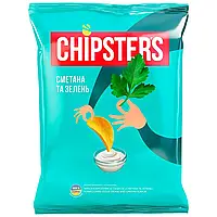 Чипсы Чипстерс Chipsters Сметана с зеленью 130г