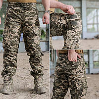 Штани тактичні військові 9 кишень Grifon піксель ріп-стоп (вафелька) Lynx РПРП