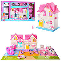 Будиночок для ляльок (меблі, фігурки, машина, звук, світло, на батарейках) WD-921D