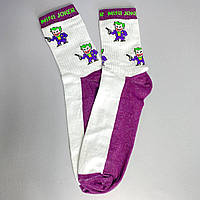 Женские носки высокие хлопковые демисезонные белые в стиле Marvel Mini Joker 1 пара 36-41 для девушек BG