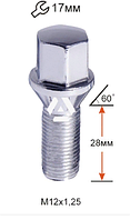 Болт колісний ВАЗ Хром М12х1,25х28 кл.17 (під Титани ВАЗ) Ціна за 16 шт. AG