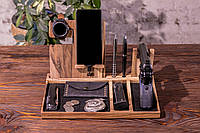 Настольный органайзер-подставка для пистолета / телефона и часов «Leon killer Galaxy» на подарок полицейском