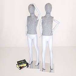 Манекени дитячі, підліткові з дерев'яними руками на шарнірах в повний зріст сірі