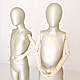 Манекени дитячі, підліткові з дерев'яними руками на шарнірах в повний зріст золотисті, фото 2