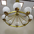 Золота сучасна люстра 85см на 8 ламп (56-LPR0032-8 GD+WH), фото 7