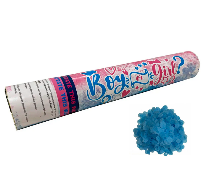 Хлопавка гендерна Boy or Girl 30см | Блакитний