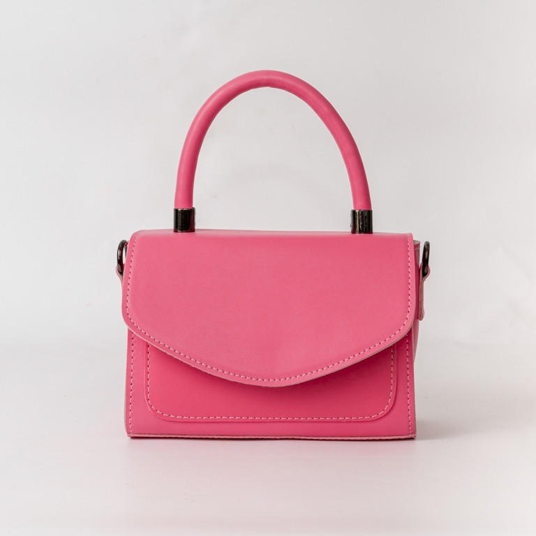 Яскрава рожева жіноча міні сумочка Ксенія через плече, Молодіжна мікро сумка крос боді клатч рожевого кольору