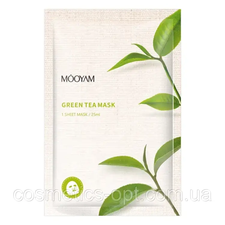 Тканинна маска із зеленим чаєм MOOYAM, 25 ml