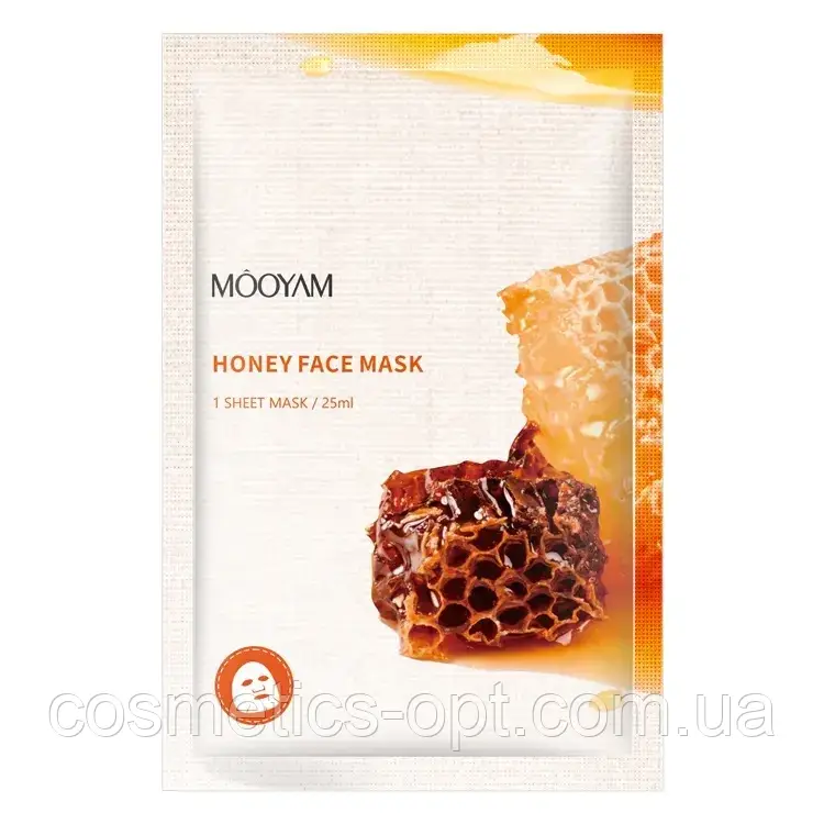 Тканинна маска із медом MOOYAM, 25 ml, фото 1