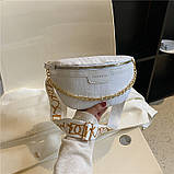 Жіноча класична сумка FASHION 9434 бананка крос-боді на ремінці через плече біла, фото 2