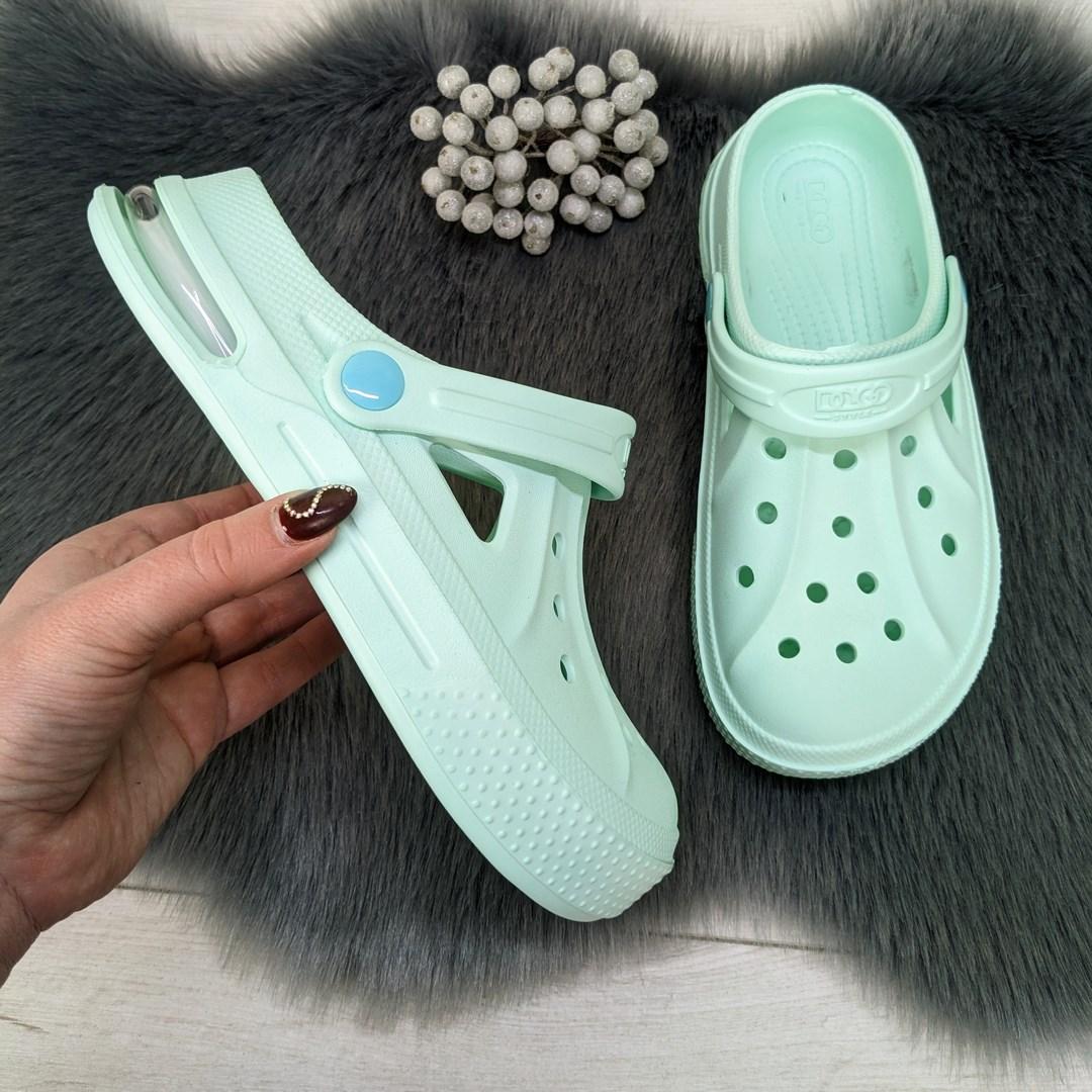 Сабо крокси жіночі м'ятного кольору на балоні Даго Стиль 2794