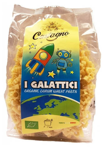Макарони ГАЛАКТИКА з пшениці Дурум 500г, органічні Castagno Італія, фото 2