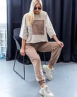 Вільний жіночий костюм брючний прогулянковий