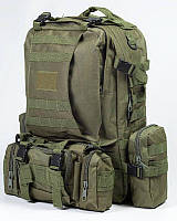 Качественный тактический военный оливковый рюкзак на 55 литров, тактический надежный рюкзак 55 литров олива