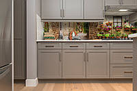 Скинали на кухню Zatarga «Прованс Горшочки с цветами» 600х2000 мм виниловая 3Д наклейка кухонный фартук