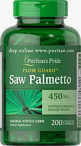 Добавка для здоров'я простати Puritan's Pride Saw Palmetto 450 мг 200 капс.