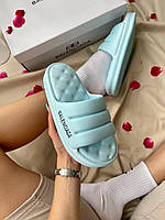 Женские шлепанцы Balenciaga Puffy Slides Blue голубой тапки балинсиага турция