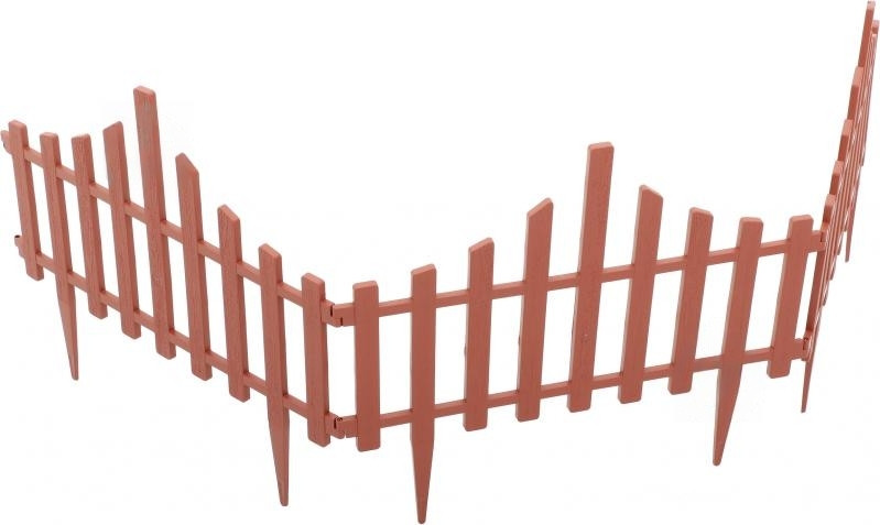 Заборчик декоративный для клумбы пластиковый 4 секции 65x55см (терракот) - фото 2 - id-p1857143671