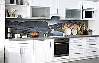 Скинали на кухню Zatarga «Каменные холмы» 600х2000 мм виниловая 3Д наклейка кухонный фартук самоклеящаяся
