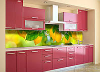 Скинали на кухню Zatarga «Лимоны» 600х2000 мм виниловая 3Д наклейка кухонный фартук самоклеящаяся