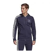 Мужская кофта Adidas 3-Stripes Tape Full-Zip Blue (Артикул: FR7212)