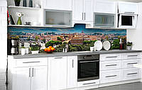 Скинали на кухню Zatarga «Флорентийский пейзаж» 600х2000 мм виниловая 3Д наклейка кухонный фартук